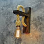 Opviq Aplique Rústico PP157 Madera de Abeto Beige Nostálgico Cabaña Lámpara de Pared 30 x 23 x 9 cm E27 Max 200W
